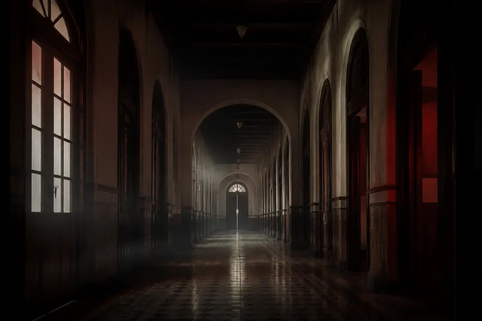 Koridor tua Lawang Sewu yang sunyi